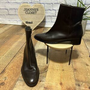 Roberto BOTTICELLI Brown Leather Ankle Almond Toe Boots Leather Shoes Sz 40